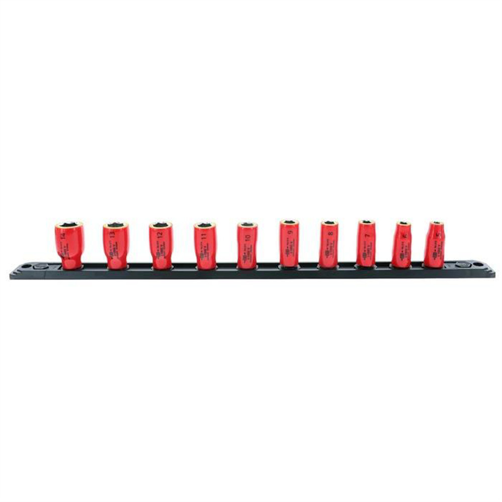 Whiteside 31393 Wiha Tools 1/4″ Square Drive Socket Set on rail Includes Insul.