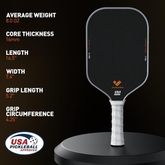 JOJOLEMON Pickleball Paddles, Carbon Fiber Pickleball Paddle with a 16mm Shar…