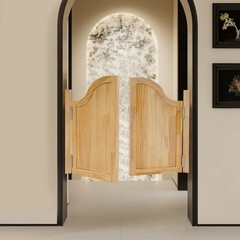 Modern Partition Door Log Color Swing Solid Wood Doorfor Shop Entrance Partition