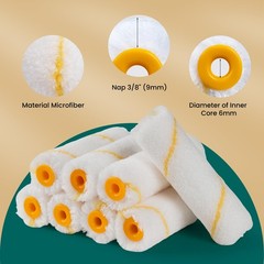 YiBaiBrush Paint Roller Kit, 15 Pack, 4 Inch Roller, Small Paint…