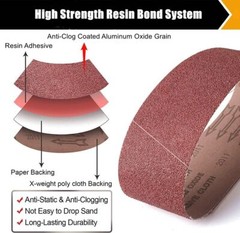 5/10/20PCS 3×21 Sanding Belts Aluminum Oxide Cloth Back Belt Sander Abrasive