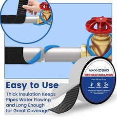 Waterproof Outdoor Foam Pipe Insulation Wrap Tape 13 Ft x 2 in Water Pipe