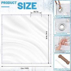 10×10 ft Clear Vinyl Tarp Heavy Duty 20 Mil Waterproof Transparent Tarp with …
