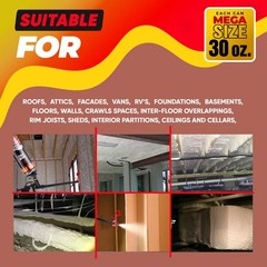 Expanding Spray Foam Insulation Can (3 x 30 oz) – High Density Sealant for Walls
