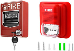 Wired Emergency Fire Alarm Station, 12 / 24V DC Wired Sound and Light Fire Alarm