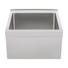 Mop Sink Stainless Steel Sink Commercial Wall-mounted Rectangular Sink w/ Drain