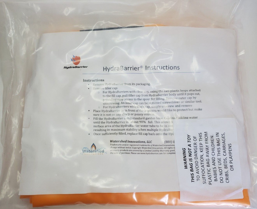 Best sand bag alternative Hydrabarrier Standard 6 Foot Length 4 Inch Height