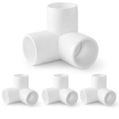 3 Way PVC Pipe Fittings 3/4 Inch, Zernmiarder White Elbow