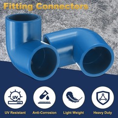 1 Pcs 4 Inch 90 Degree Elbow Pipe Fittings 2 Way, Blue