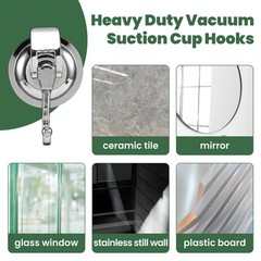 1X (Heavy Duty Type Vacuum Suction Cup Hooks (2 Pack), For Organizing 4426