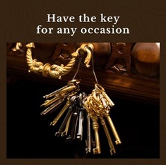 Brass Plated Skeleton Key for Cabinet, Grandfather Clock Doors, Dresser Drawe…