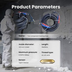 15m Polyurethane Pu Foam Hose / Heated Hose Pipe For Spray Foam Machines.