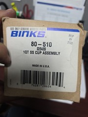 BINKS- 80-510 stainless steel 1 qt Pressure Cup