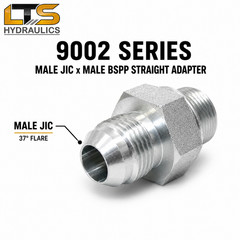 Male JIC x Male British Parallel Pipe BSPP Hydraulic Adapter Multiple Variations
