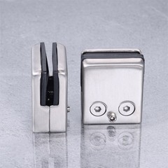 8Pc Square Glass Clamps Brushed Nickel 48x42x24mm for Bathroom Wine Door Cabinet