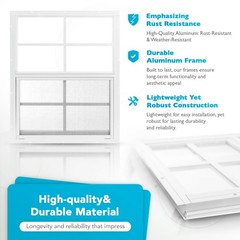 Pro Flex 2 Pack Window 12 X 18 – White Aluminum Flush Mount Tempered
