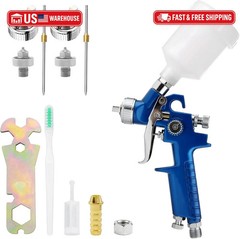 Mini HVLP Air Spray Gun Kit, with 0.8mm & 1.0mm Nozzles&125cc Cup, Small Automot