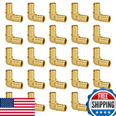 Sungator Pex Fittings 1/2 Inch 25-Pack 1/2 Pex 90 Degree Elbow No Lead Brass
