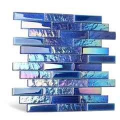 Blujellyfish Blue Glass Porcelain Tile Of 5 Square Feet Iridescent Starry Sky