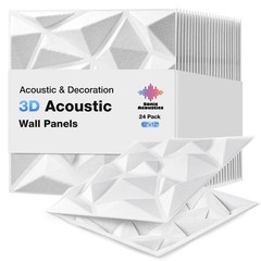 Acoustic 3D Wall Panels,24 Pack Sound Proof Felt Panels for Interior Wall Dé