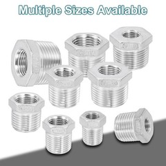 2Pcs 2″ Male to 3/4″ Female NPT 304 Stainless Steel Reducer Hex Bushing