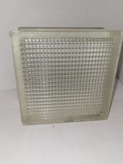 RETIRED GLASS BLOCK, Came Out Of USA Home, Lined, 7.75×7.75×3 7/8 In