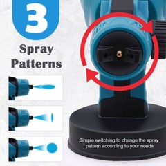 High Pressure Cordless Paint Sprayer Electric Airless HVLP Spray Gun +2 Battery