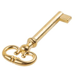 Brass Plated Skeleton Key for Cabinet, Grandfather Clock Doors, Dresser Drawe…