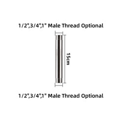 1Pc Stainless Steel Double Male Thread Extension Tube 1/2″3/4″1″ Garden Irrigati