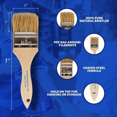 Pro Grade – Chip Paint Brushes – 24 Ea 2 Inch Chip Paint Brush Light Brown
