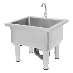Floor Mount Mop Sink w/Faucet Sink Mop Cleaning Sink Stainless Steel Mop Sink