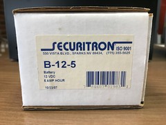 SECURITRON B-12-5 BATTERY 12VDC…NEW!