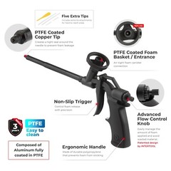 INTERTOOL STORM Pro Expanding Spray Foam Gun Applicator Teflon Coated PT08-0606