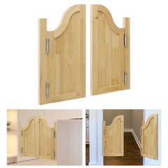 Log Color Partition Door Swing Solid Wood Door for Shop Entrance Partition Door