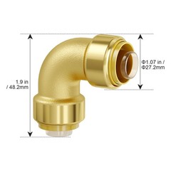Pipe Fittings, 1/ 2″ 12PCS Brass Pipe Fittings, Elbow Push – Fit Pipe Connector