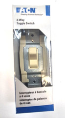 Eaton CSB420V Premium 4-way Toggle Light Switch 15/20Amp Ivory 120/277V