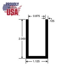 Outwater Alu565-M Mill Finish 7/8″ Inside Dimension Aluminum U-Channel/C-Channel
