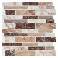 WOWSTAR 10-Sheet Peel and Stick Backsplash Tile for Kitchen, Rustic PVC