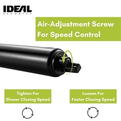 Screen Door Closer Pneumatic Storm Lightweight 9 Inch Black For Home