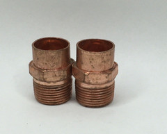 3/4”x 3/4” Copper Solder x Wrot Male NPT Thread Pressure Adapter Lot of (2)
