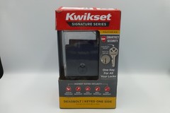 Kwikset Signature Series SmartKey Deadbolt Keyed One Side Matte Black Grade 1 D5
