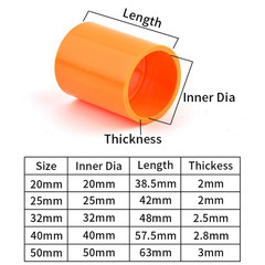 Orange PVC Pipe Connector 20~50Mm Direct Tee 90° Elbow Joint Garden Irrigation D