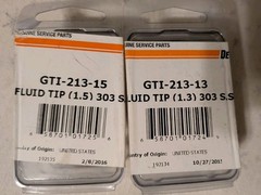 2 Pcs Devilbiss GTI-213-15 1.5 MM Fluid Tip Air Tip Air Nozzle Sealed Package