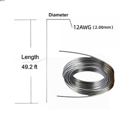 12 Gauge 304 Stainless Steel Wire Annealed Bendable 2Mm Thick Wire Crafts Garden