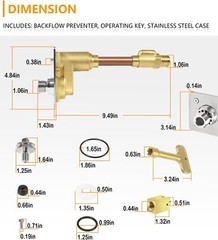 Automatic Draining 6″ Wall Hydrant Exposed Non-Freeze for Z1321-CXL-6 3/4″ MPT