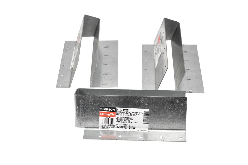 Simpson Strong-Tie HU212X 2×12 Face Mount Hanger Galvanized Steel Lot Of 3