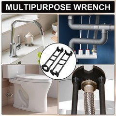 Hgdomg 2PCS Multifunctional Sink Faucet Wrench, Plumbing Tool Kit for Black