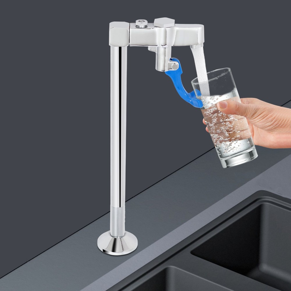 Glass Filler Faucet for Cafes, Adjustable Faucet, Push Back Water Station Faucet