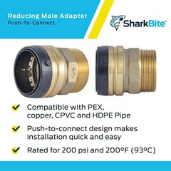Sharkbite Male Adapter Push-to-Connect x MNPT, For 1 in Tube OD in Brass