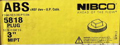 Lot of 5 – NIBCO ABS 3” Diameter MIPT Clean Out Plugs Catalog # 5818